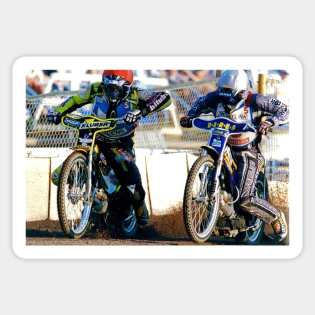 Reading Racers Speedway Motorcycle Action Sticker by AndyEvansPhotos